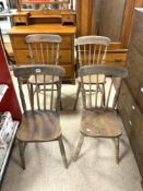 FOUR ELM AND ASH KITCHEN CHAIRS