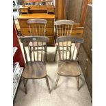 FOUR ELM AND ASH KITCHEN CHAIRS
