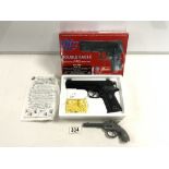 A COLT DOUBLE EAGLE SOFT AIR GUN IN BOX AND A METAL TOY GUN BY ESS KAY PRODUCT