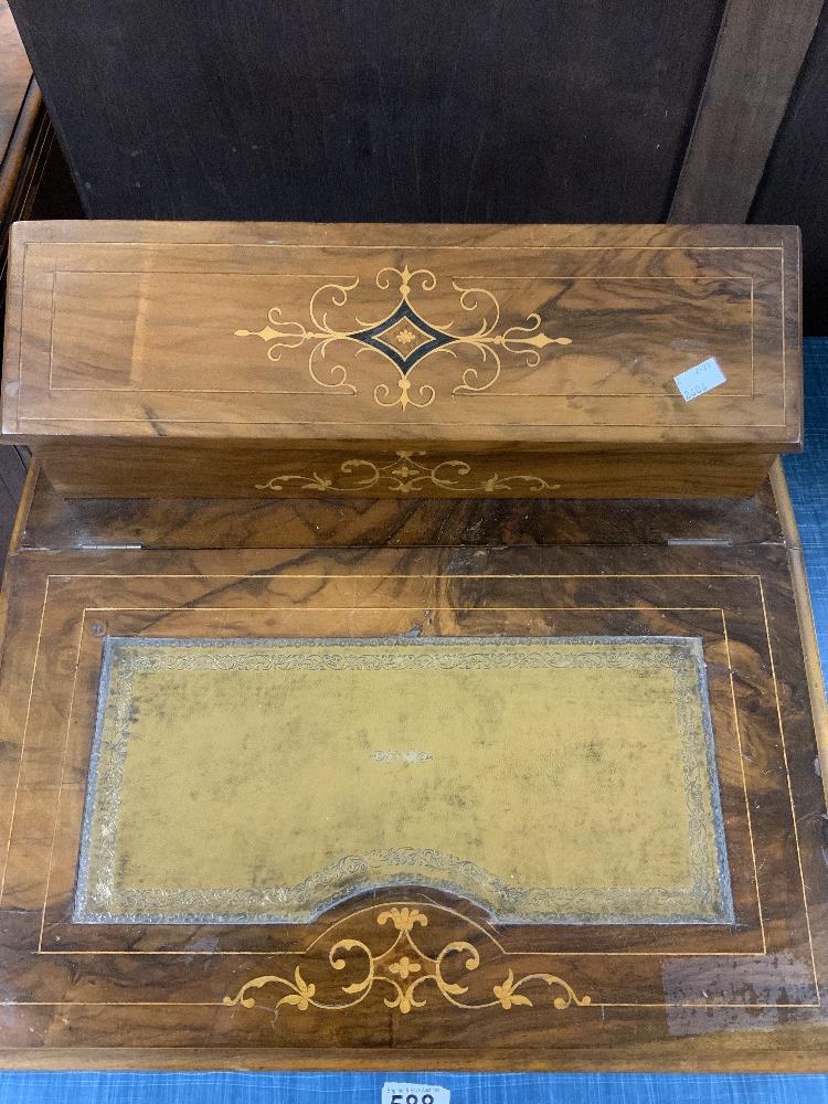 A VICTORIAN INLAID WALNUT DAVENPORT TOP, 50X42. - Image 4 of 4