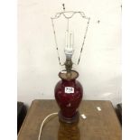 DEEP RED CERAMIC TABLE LAMP