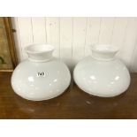 PAIR OF VINTAGE MILK GLASS SHADES 29 CM