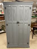 PAINTED GREY OLD CHARM COMPACTUM GENTS WARDROBE 174 X 96 X 54CM