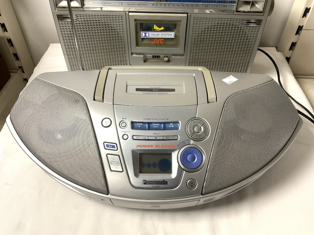 A JVC BIPHONIC PORTABLE CASSETTE / RADIO PLAYER, AND A PANASONIC RX-ES25 POWER BLASTER CD / RADIO - Image 2 of 11