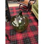 LARGE GREEN GLASS CARBOY 68 CM