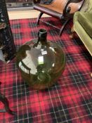 LARGE GREEN GLASS CARBOY 68 CM