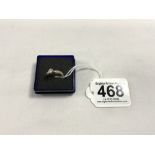 A 9CT GOLD SOLITAIRE DIAMOND RING SIZE I.