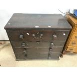 19TH CENTURY OAK FOUR DRAWER CHEST 85 X 45 X 77 CM