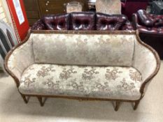 FRENCH STYLE LARGE THREE SEATER SOFA IN A DECORATIVE WOODED CARVED FRAME