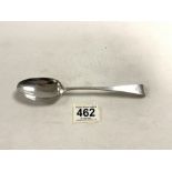 A GEORGE III HALLMARKED SILVER TABLESPOON; LONDON 1804; MAKER WILLIAM SUMNER 1. 45 GMS