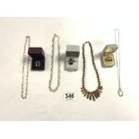 WHITE METAL / SILVER RINGS WITH STONES, SILVER CLASP TIGERS EYE NECKLACE AND MORE SILVER NECKLACES