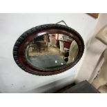 VINTAGE OVAL BEVELLED EDGED MIRROR 87 X 62 CM