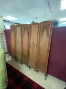 EASTERN WOODEN CARVED SCREEN FIVE PANELS A/F 178 X 38 CM