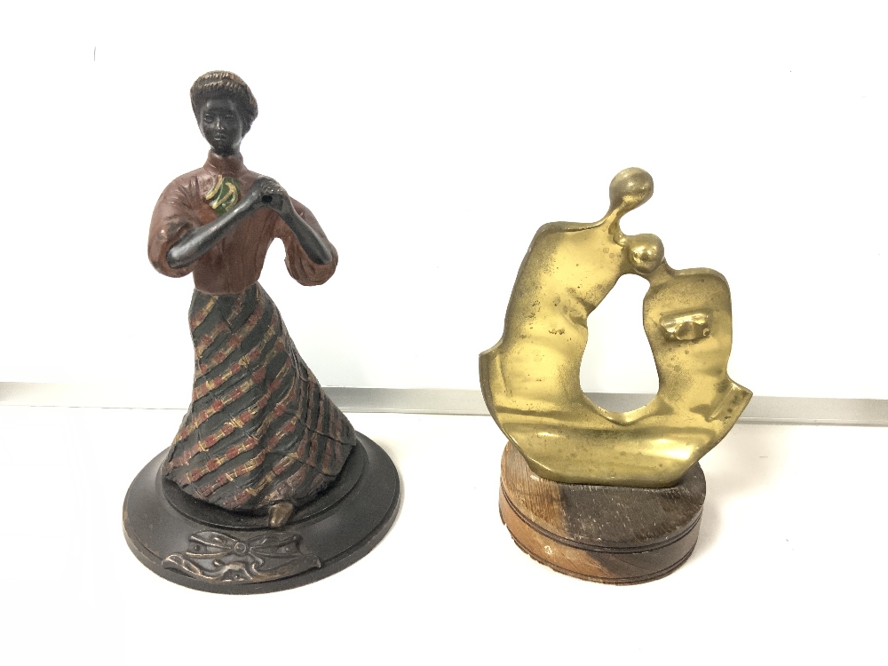 MIXED BRASS/BRONZE FIGURES LARGEST 36CM - Image 2 of 3