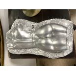 SILVERED PLASTER RELIEF TORSO 43 X 24 CM