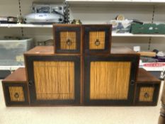 PAIR OF JAPANESE STYLE STEP CABINETS 72 X 69 X 38CM