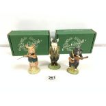 THREE BESWICK FIGURES - CHRISTOPHER PP9, DAVID PP3, AND GENTLEMAN PIG ECF 10.