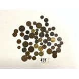 A QUANTITY OF MIXED COPPER COINS.