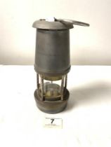 A BRASS AND SILVERED METAL MINERS LAMP- WM MAURICE LTD, SHEFFIELD.