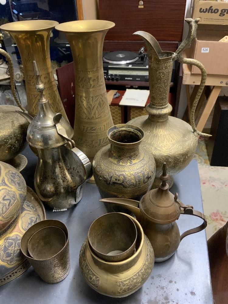 MIXED MIDDLE EASTERN BRASS ITEMS WITH COPPER AND OTHER METALS - Image 3 of 3