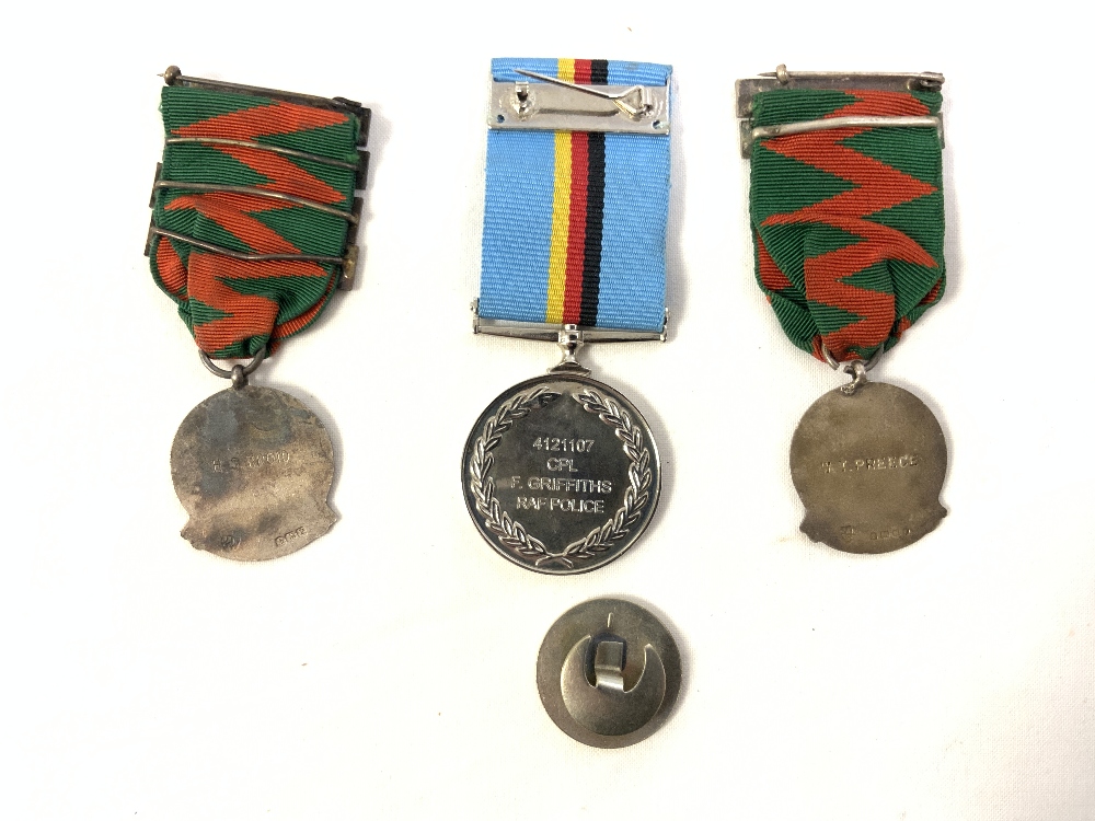 A BOSUNS WHISTLE, KINGS BADGE FOR LOYAL SERVICE, TWO HALLMARKED SILVER SAFE DRIVING MEDALS, A - Image 5 of 5