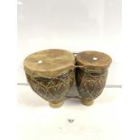 VINTAGE CERAMIC ANIMAL SKIN DRUM 31CM