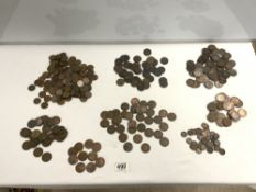 MIXED COINAGE; GEORGIAN, VICTORIAN PENNIES, FARTHINGS AND MORE