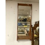 MID-CENTURY TEAK WALL MIRROR 106 X 40 CM