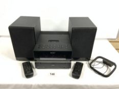 A SONY COMPACT DISC, MP3, RDS SOUND SYSTEM AND SPEAKERS,