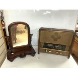 VINTAGE MURPHY VALVE RADIO WITH A MAHOGANY SWING MIRROR