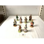 EIGHT ROYAL DOULTON BUNNYKINS FIGURES FROM THE ROBIN HOOD COLLECTION.