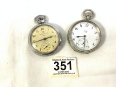 A LIMIT NICKEL METAL POCKET WATCH AND INGERSOLL POCKET WATCH