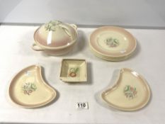 VINTAGE SUSIE COOPER PART DINNER SERVICE; TEN PIECES