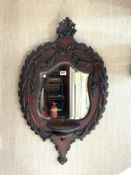 CARVED WOODEN ROCOCO STYLE BEVELLED MIRROR 97 X 60 CM