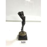 SMALL STATUE FIGURE OF A NAKED LADY MARKED DE'VINE 20CM