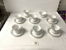 ROYAL ALBERT MEMORY LANE FOURTEEN PIECE TEA SET.