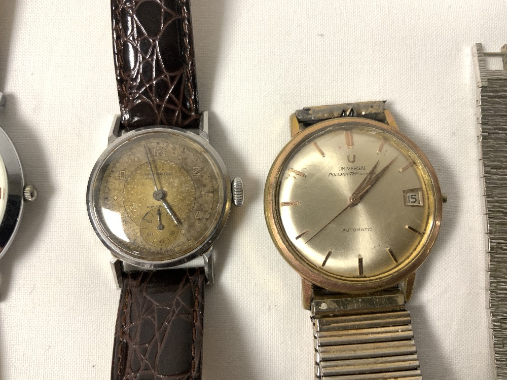 A UNIVERSAL GENTS AUTOMATIC WRIST WATCH [ NO WINDER ], A 1960s STEEL MOVADO GENTS WRISTWATCH, A - Image 3 of 12