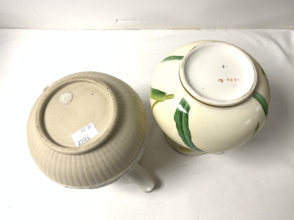 A VICTORIAN SALT GLAZE JUG WITH SERPENT HANDLE AND SPOUT, 16CMS, AND A SMALL VICTORIAN PORCELAIN - Image 8 of 9