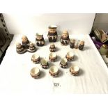 A QUANTITY OF GOEBEL FRIAR TUCK INCLUDES EGG CUPS, EGG TIMER, CONDIMENTS AND JUGS.