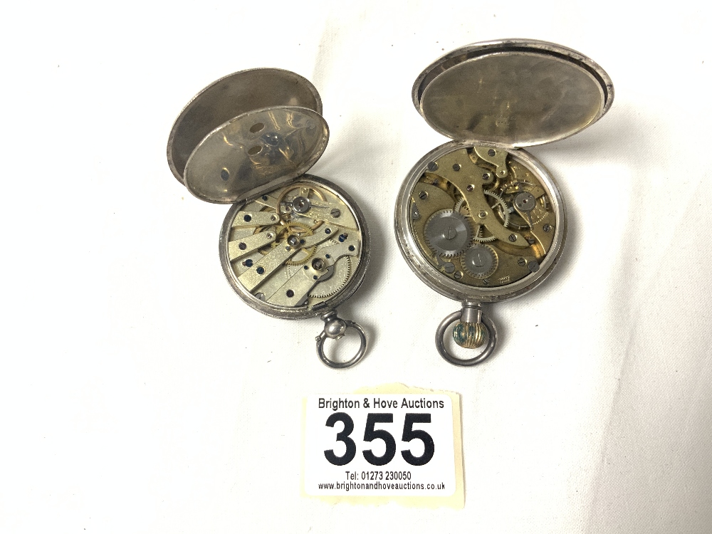TWO HALLMARKED SILVER ENGINE TURNED POCKET WATCHES, AF. - Image 5 of 6