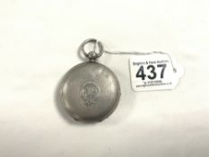 VICTORIAN HALLMARKED SILVER ENGINE TURNED FULL HUNTER POCKET WATCH RETAILED BY J.B.G PETERS