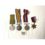 FIRST WORLD WAR CAMPAIGN MEDAL - 68655 GNR . E . S. GILHAM. R.A, AND STAR, AND TWO 2ND WORLD WAR