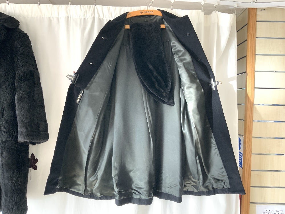 THREE VINTAGE FULL-LENGTH LADIES BLACK COATS, ONE BERNAT KLEIN FOR LIBERTY OF LONDON UK SIZE 16, ONE - Image 8 of 12