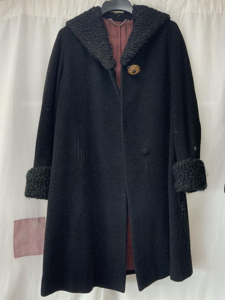 THREE VINTAGE FULL-LENGTH LADIES BLACK COATS, ONE BERNAT KLEIN FOR LIBERTY OF LONDON UK SIZE 16, ONE - Image 2 of 12