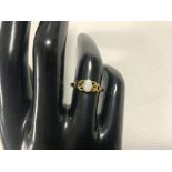 VINTAGE 375 GOLD RING WITH SINGLE OPAL SIZE M