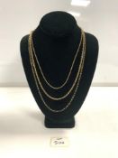 TWO 375 AND 9K GOLD NECKLACES 20 GRAMS