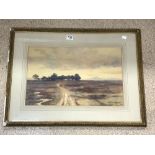 A RONALD MCGREGOR WATERCOLOUR DRAWING - EXTENSIVE MOORLAND LANDSCAPE SIGNED AND DATED 1881 75 X