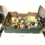A QUANTITY OF SHORTER AND SON CERAMIC ITEMS, INCLUDES A TOAST RACK, BUTTER DISH, PLATES, SUGAR