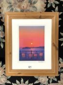 A PRINT OF A BRIGHTON PIER SCENE SIGNED BY PHILLIP DUNN