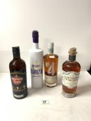 FOUR BOTTLES OF RUM - SANTISIMA TRINIDAD DE CUBA 7 YEAR OLD RUM, HAVANA CLUB 7 YEAR OLD RUM,